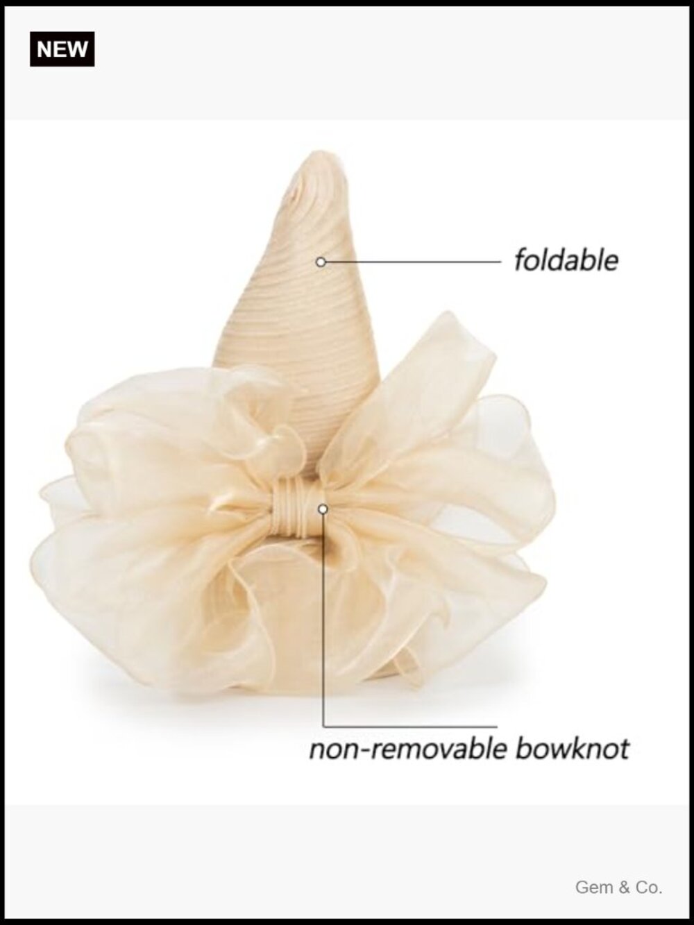 Wide Brim Organza Derby Church Hat Sun Protection Adjustable - Picture 7 of 7